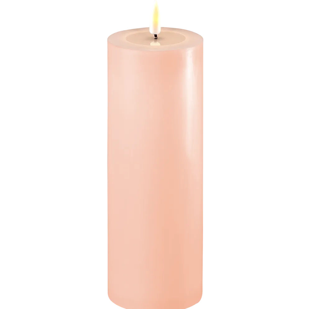 Deluxe Homeart LED Stumpenkerze Real Flame rosa