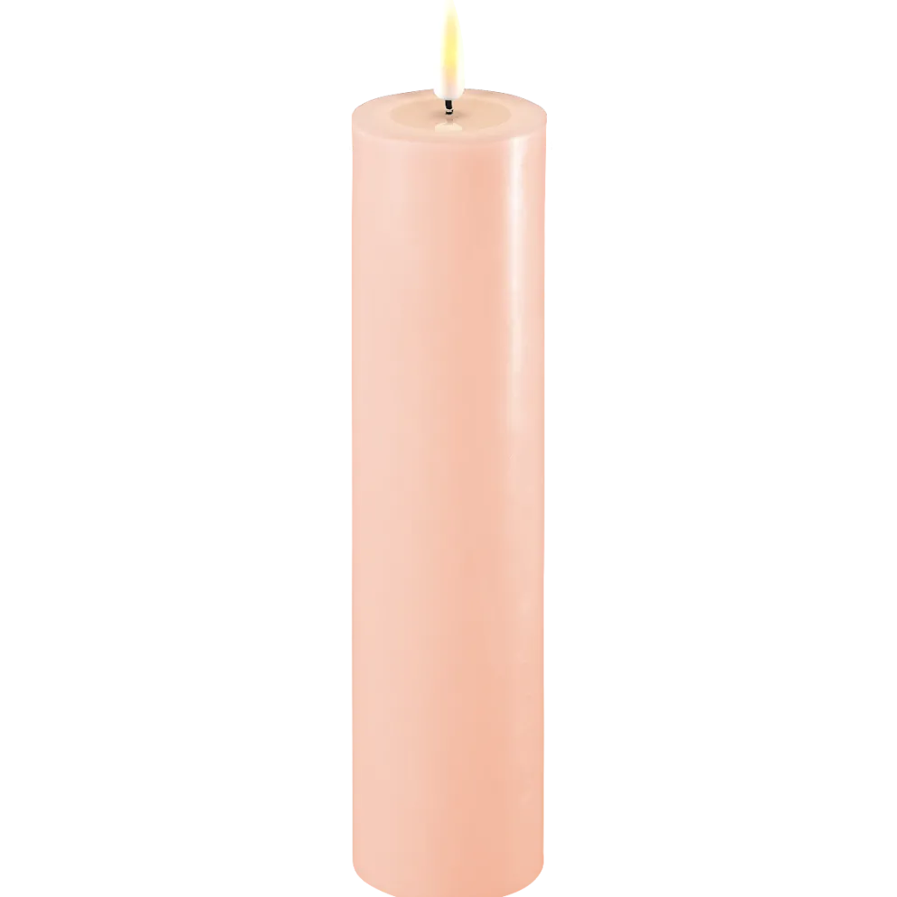 Deluxe Homeart LED Stumpenkerze Real Flame rosa