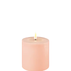 Deluxe Homeart LED Stumpenkerze Real Flame rosa