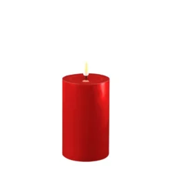 Deluxe Homeart LED Stumpenkerze Real Flame rot