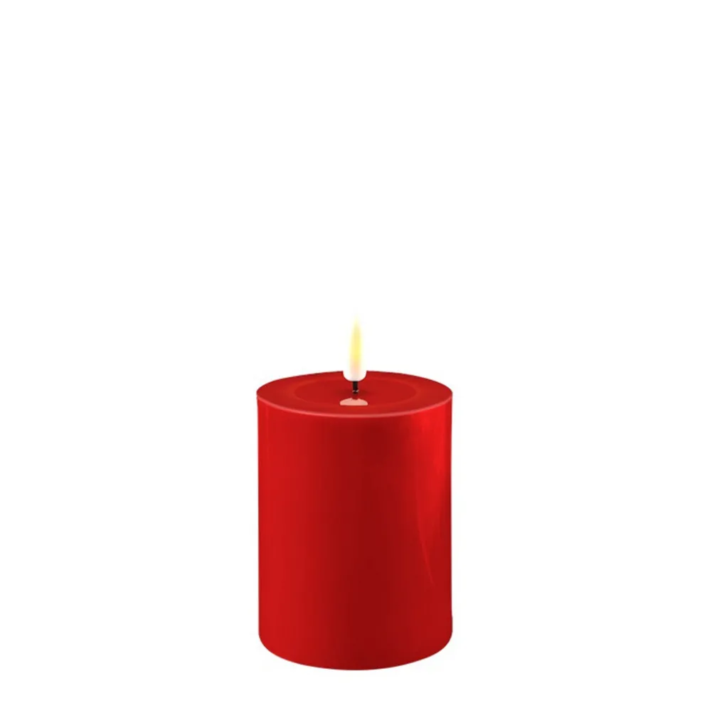 Deluxe Homeart LED Stumpenkerze Real Flame rot