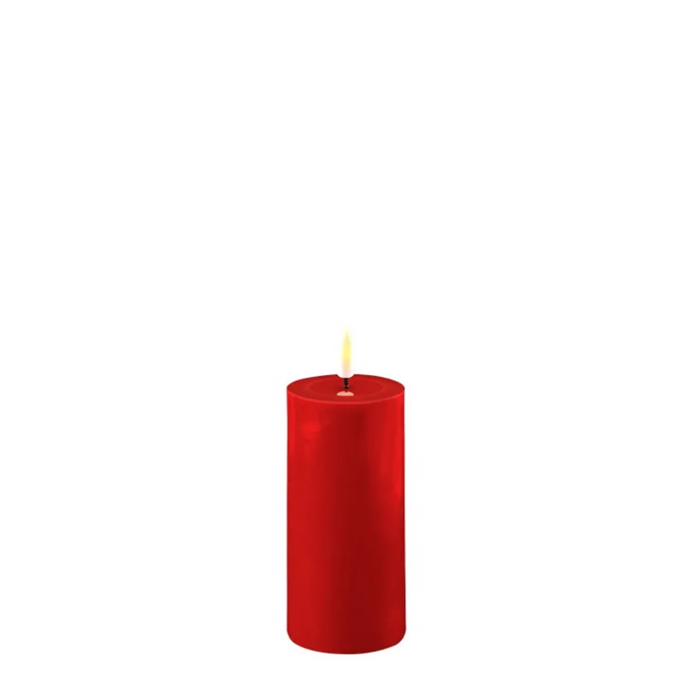 Deluxe Homeart LED Stumpenkerze Real Flame rot