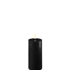 Deluxe Homeart LED Stumpenkerze Real Flame schwarz