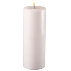 Deluxe Homeart LED Stumpenkerze Real Flame weiß
