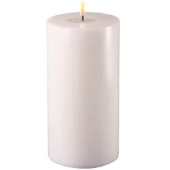 Deluxe Homeart LED Stumpenkerze Real Flame weiß