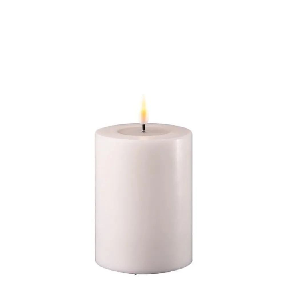 Deluxe Homeart LED Stumpenkerze Real Flame weiß