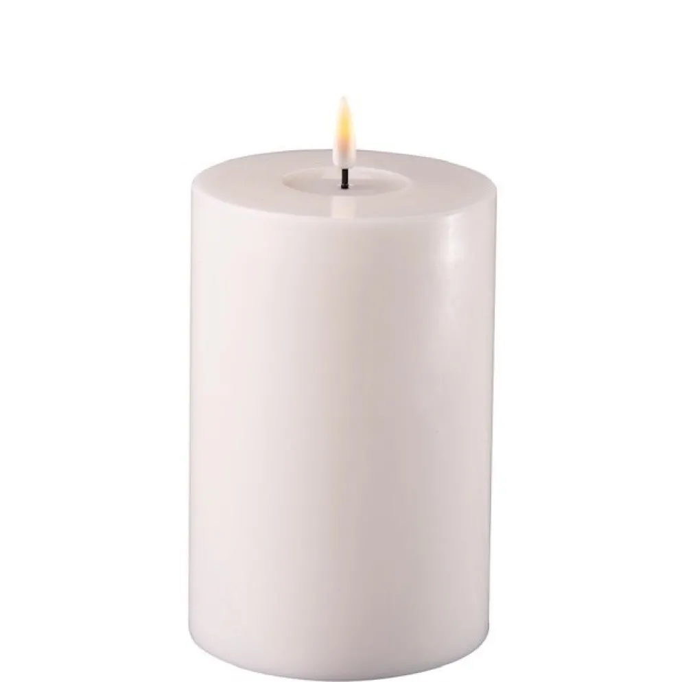 Deluxe Homeart LED Stumpenkerze Real Flame weiß