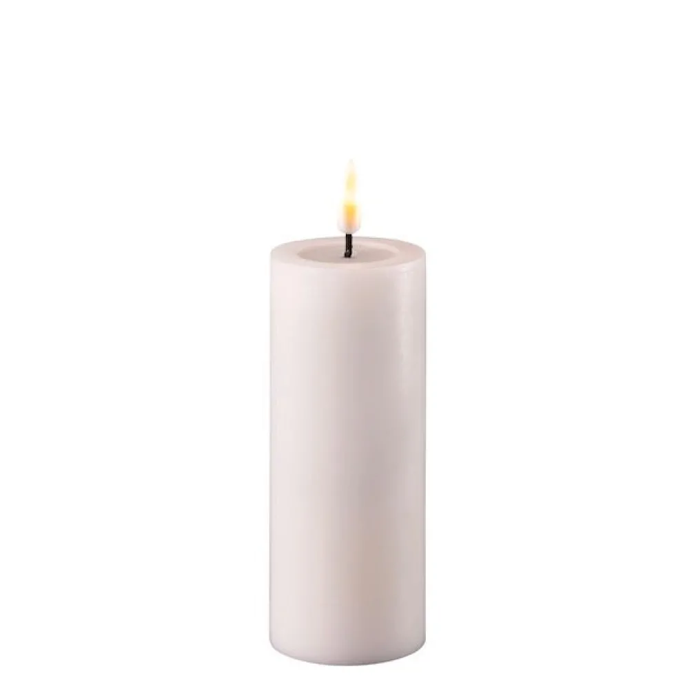 Deluxe Homeart LED Stumpenkerze Real Flame weiß