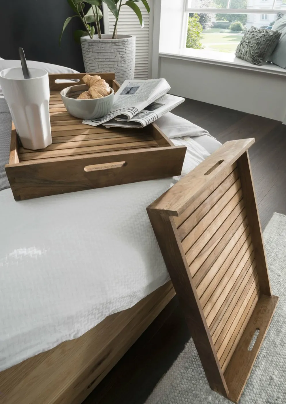 Faktorei Teakholz Tablett-Set 2-tlg