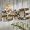 Faktorei Unikat Wand-Dekoration Peace Teakholz