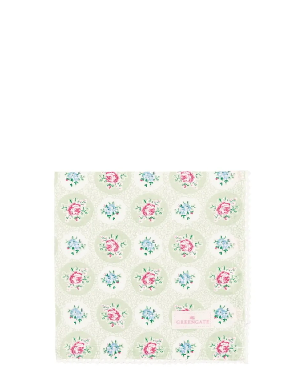 GreenGate Stoffserviette Elle mit Spitze pale green