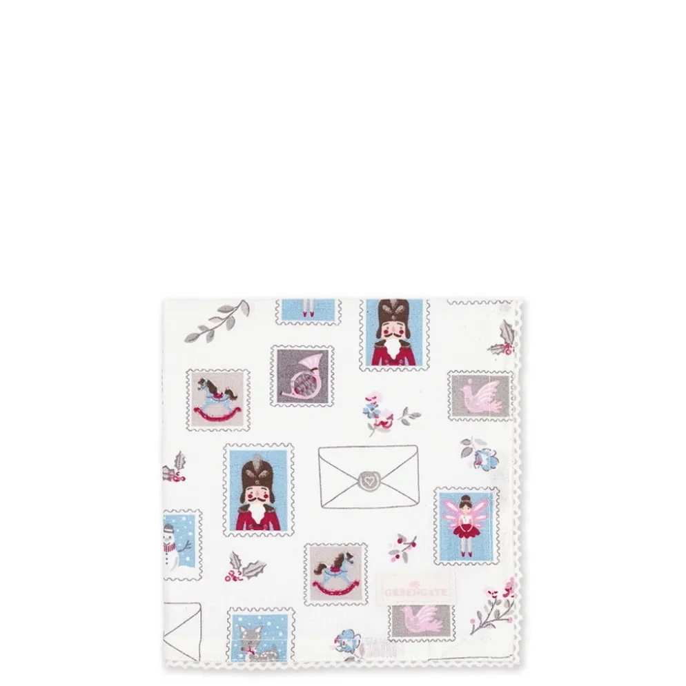 GreenGate Stoffserviette mit Spitze Xmas Letter