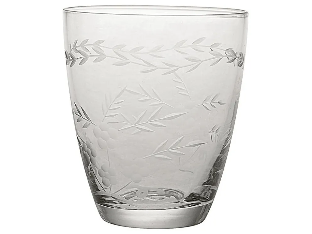 GreenGate Wasserglas klar mit Schliff