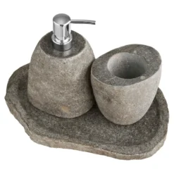 House Nordic Gara Badezimmer Waschbecken Set, Seifenspender, Becher