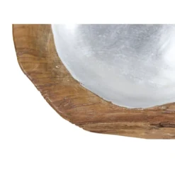 HSM Collection Obstschale Teakholz mit Aluminiumschale silber