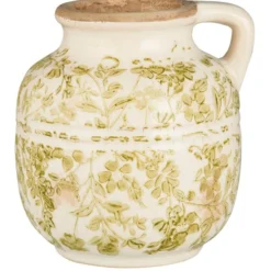 IB Laursen Blumenvase Green Blossom mit Henkel