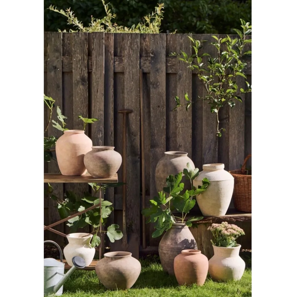 IB Laursen Bodenvase Selene aus Terrakotta | Handbemalte Struktur