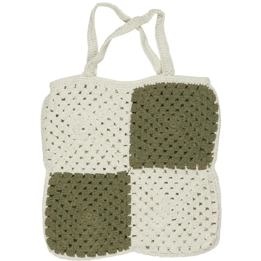 IB Laursen Gehäkelte Tasche mit Karomuster