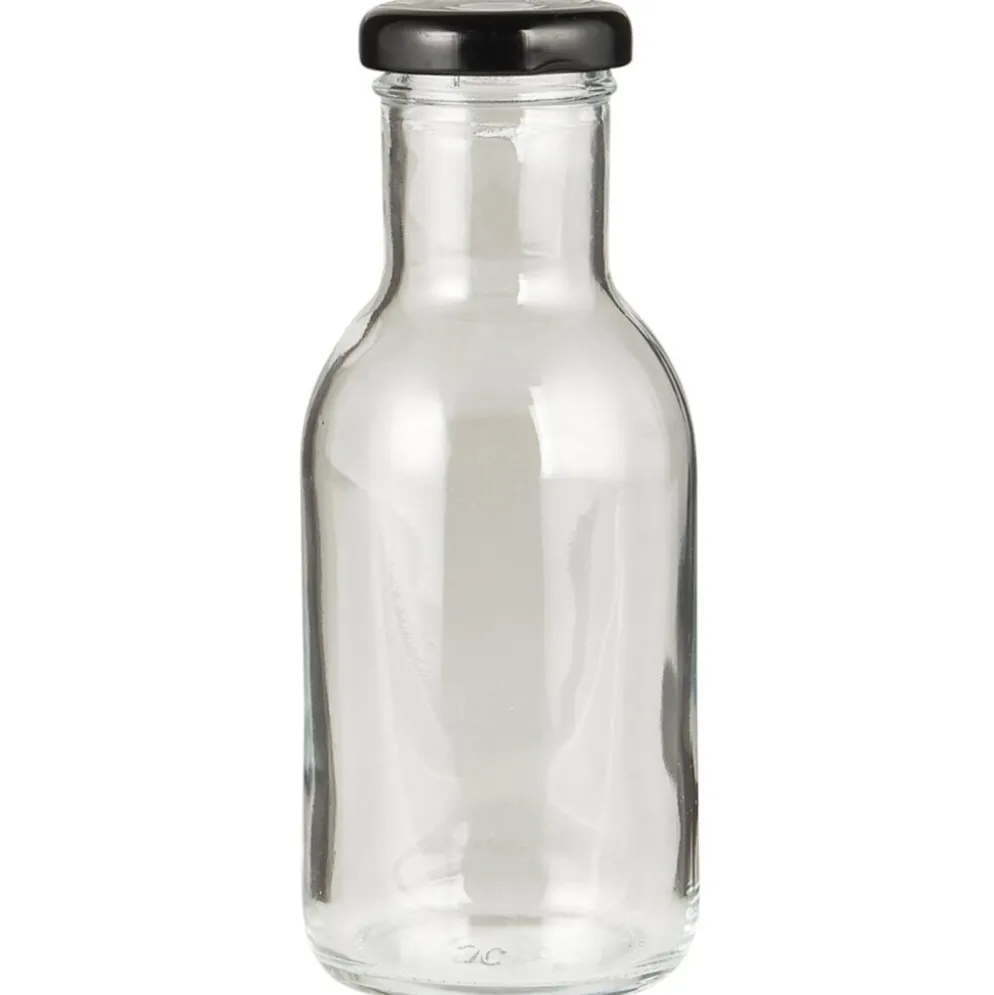 IB Laursen Glas-Flasche mit schwarzem Schraubdeckel