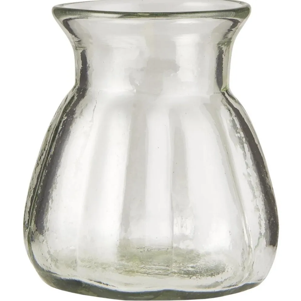 IB Laursen Glas-Vase mit breiten Rillen mundgeblasen