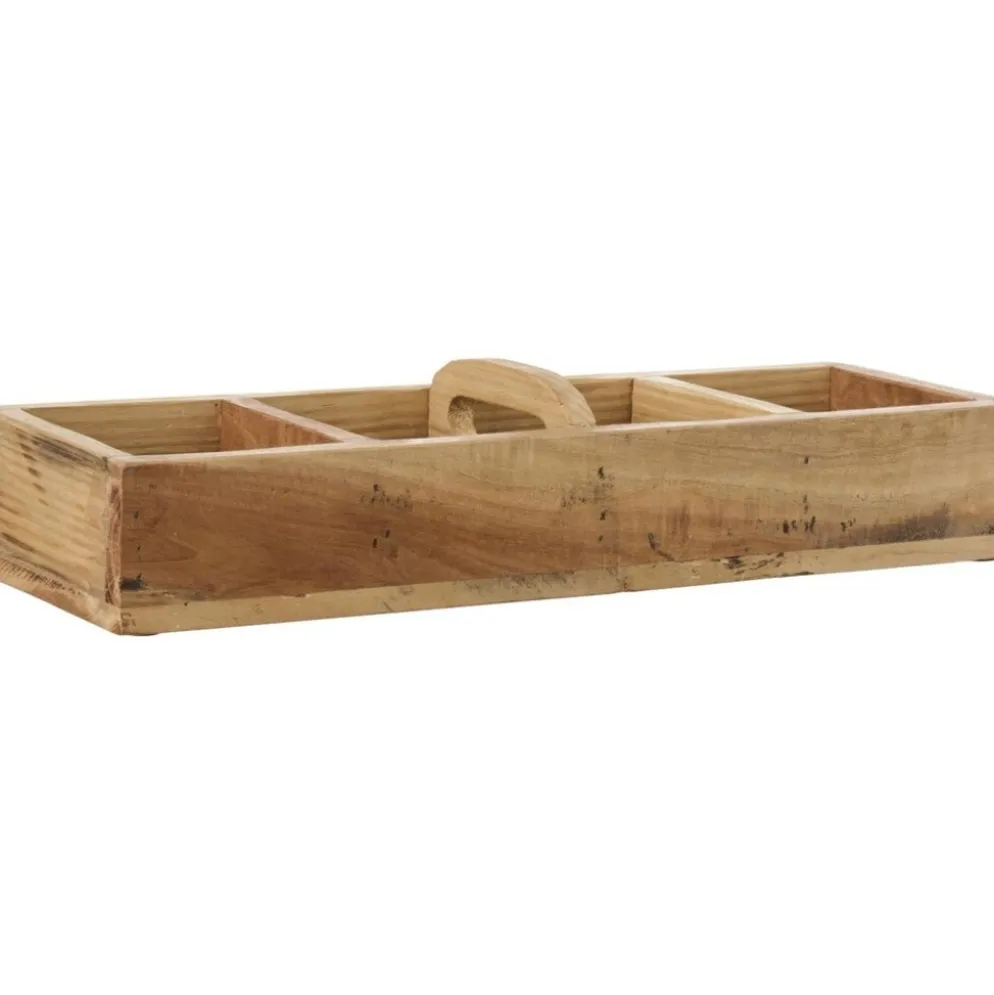 IB Laursen Holz-Kiste mit Fächern und Quergriff Unika