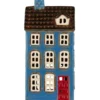 IB Laursen Keramikhaus Teelicht My Home Town blau mit roter Tür