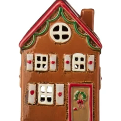 IB Laursen Keramikhäuschen für Teelicht Stillenat Kranz an der Tür