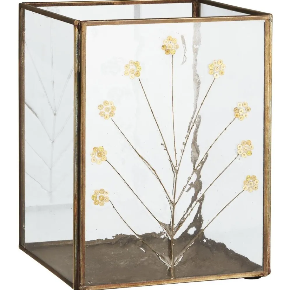 IB Laursen Kerzenhalter mit Paillettenblumen