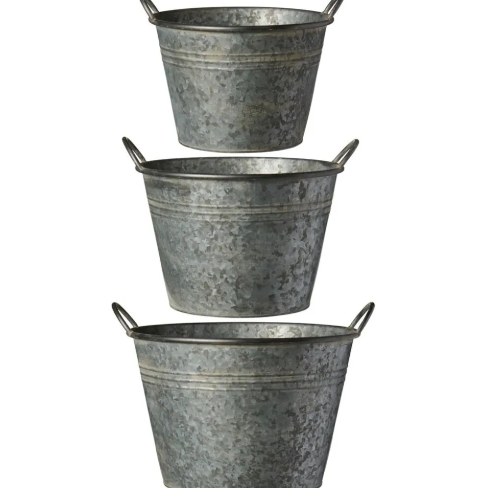 IB Laursen Pflanztöpfe im 3er Set konisch mit Griffen Urban Garden