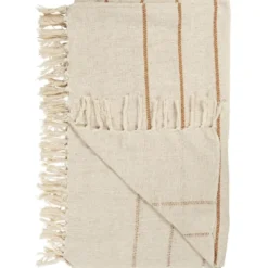 IB Laursen Plaid aus reiner Baumwolle Natur