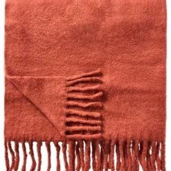 IB Laursen Plaid aus Wolle mit Fransen