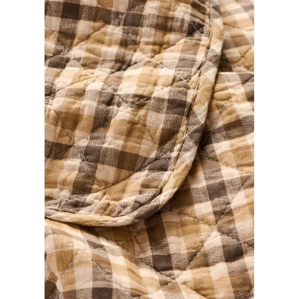IB Laursen Quilt mit braunem Karomuster