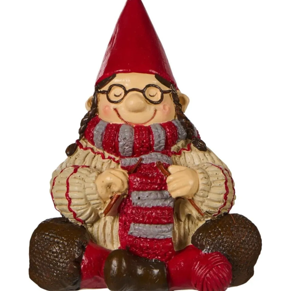 IB Laursen Ribenisserne Wichtel-Figur Ingeborg mit Strickzeug
