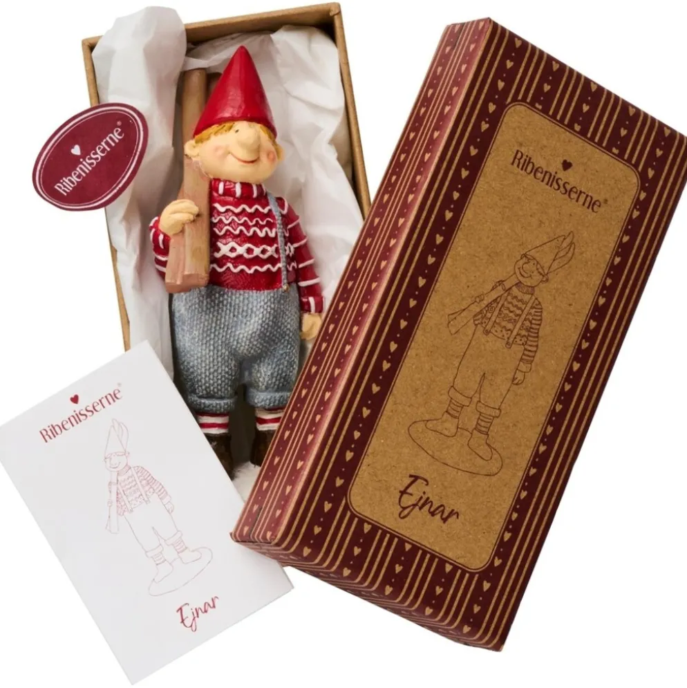 IB Laursen Ribenisserne Wichtel-Figur Ejnar mit Skiern