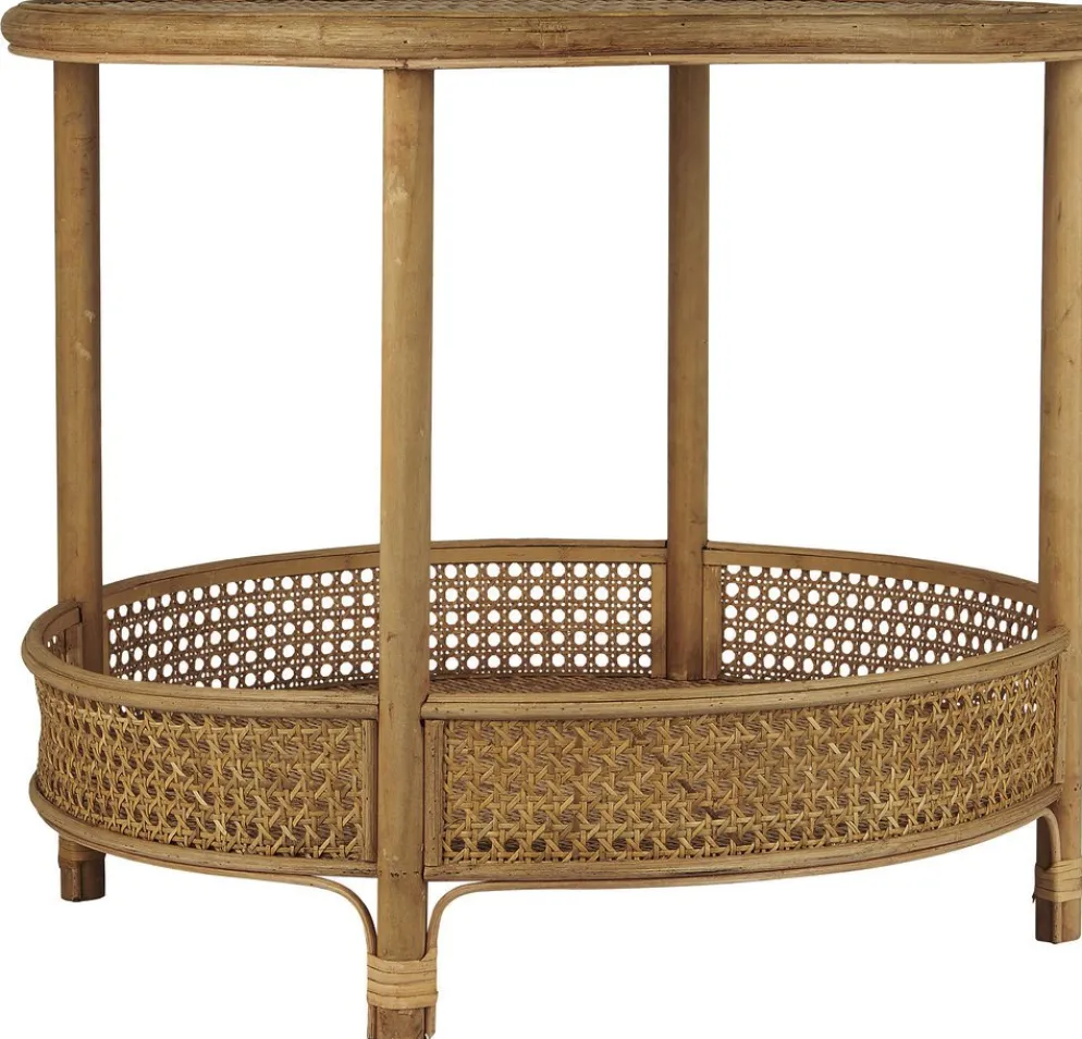 IB Laursen Runder Rattan Tisch mit Ablage