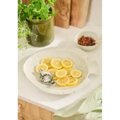 IB Laursen Serviertablett Ocean White, Fischförmig aus Steingut