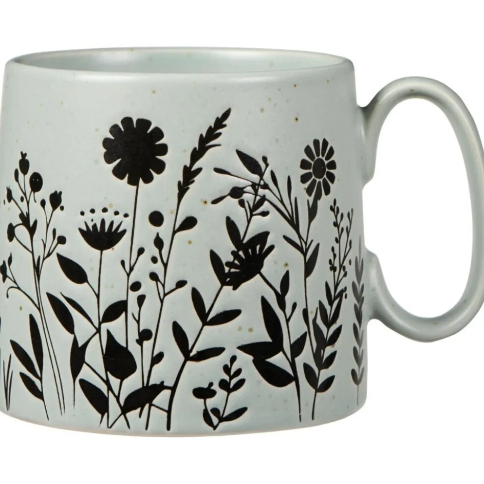 IB Laursen Tasse mit Henkel mit Blumensilhouetten