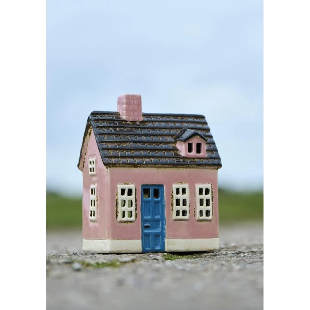 IB Laursen Teelicht Haus aus Keramik My Home Town rosa