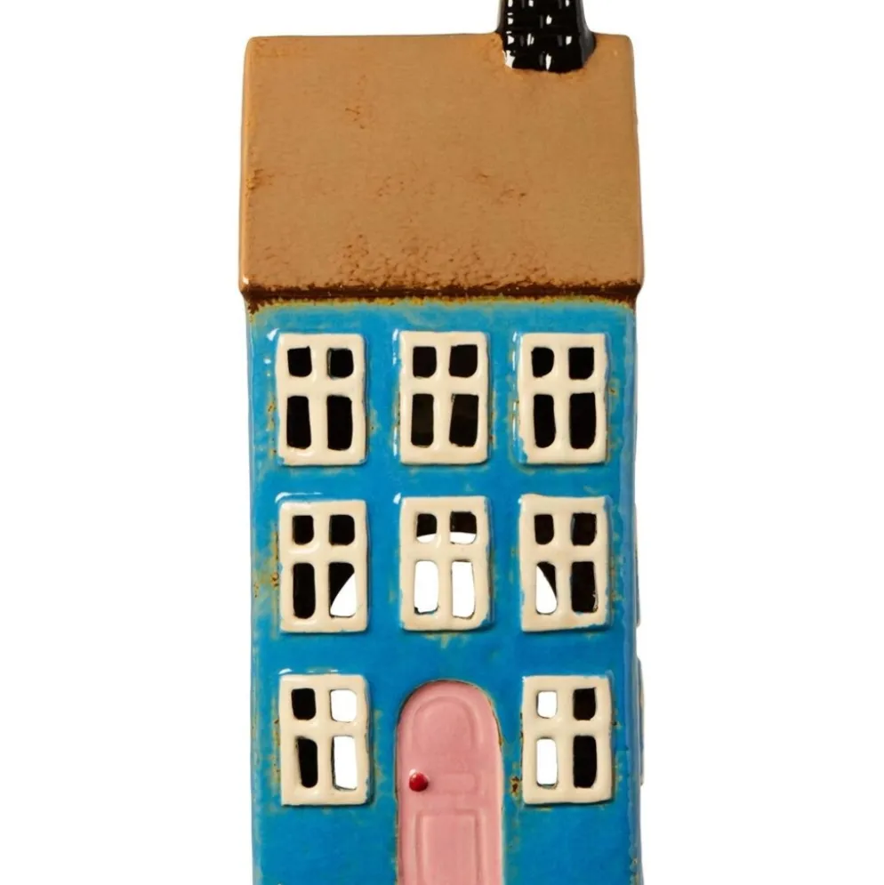 IB Laursen Teelicht-Haus aus Keramik blau