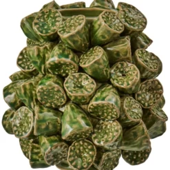 IB Laursen Vase Lotus Grün aus glasiertem Steingut