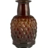 IB Laursen Vase mit langem Hals Karomuster mundgeblasen