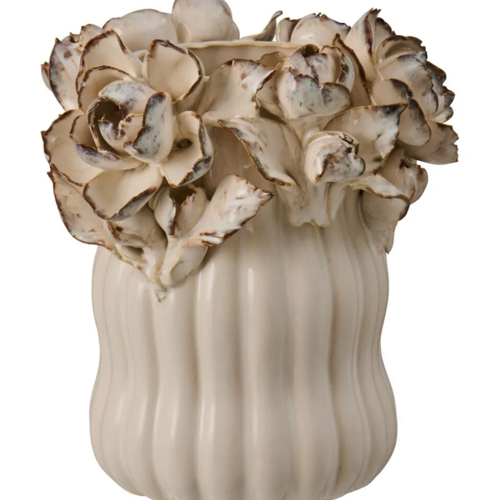 IB Laursen Vase Weiße Rose glasiert