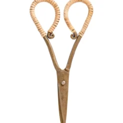 IB Laursen Vintage Schere mit Rattangriff