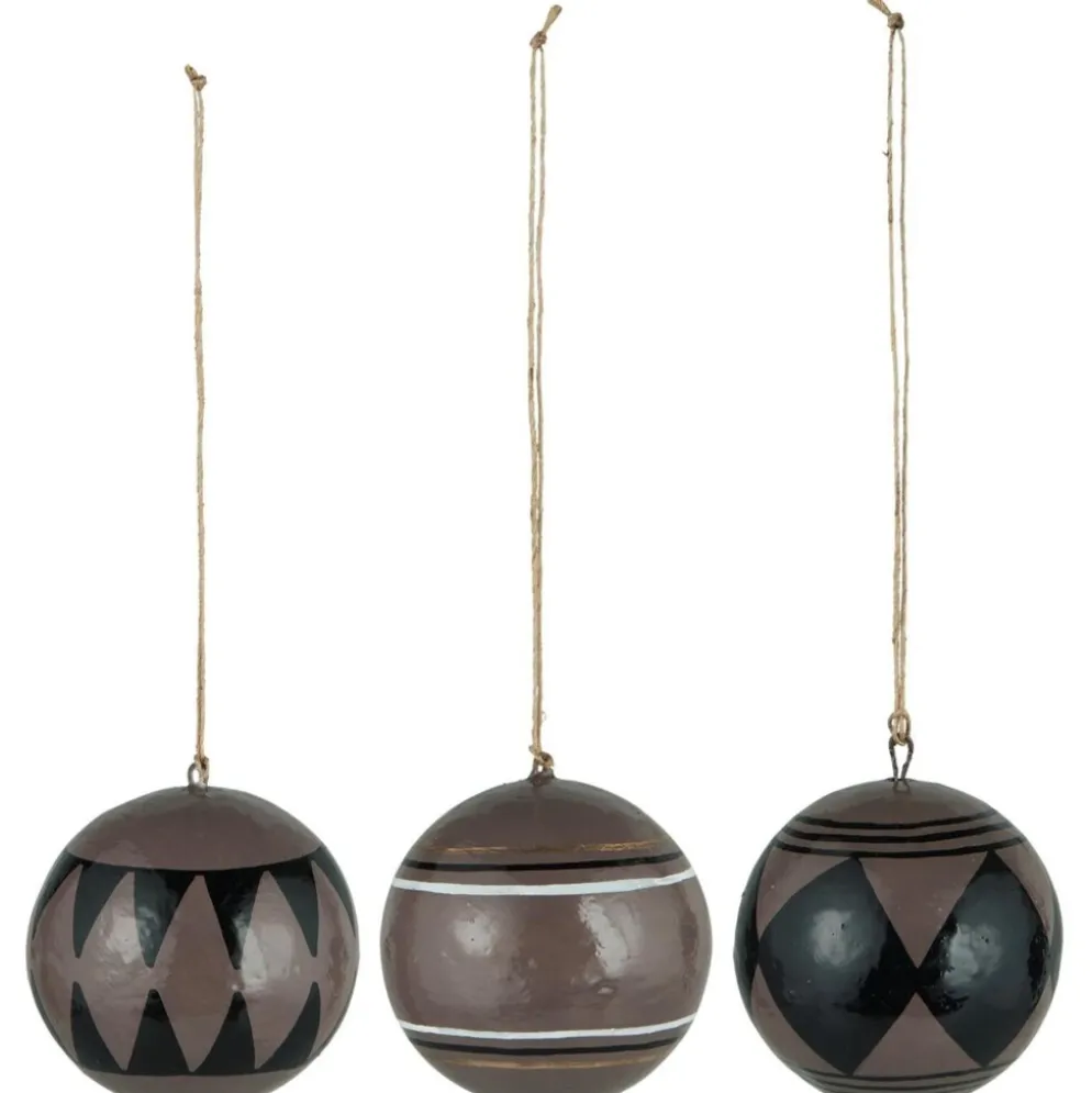 IB Laursen Weihnachtskugel 3er-Set aus Pappmaché