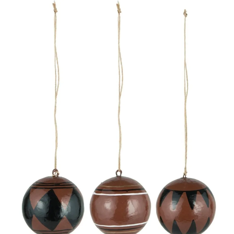 IB Laursen Weihnachtskugel 3er-Set aus Pappmaché