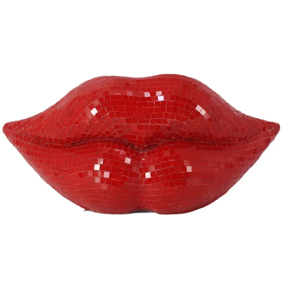 Invicta Interior Dekoaufsteller Disco Lip: Rote 3D Mosaik Lippen