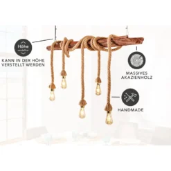 Invicta Interior Pendelleuchte Seven Seas, recyceltes Akazienholz