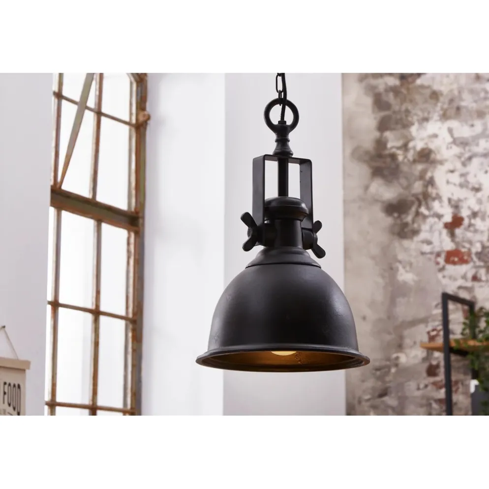 Invicta Interior Pendelleuchte Industrial Metall schwarz Industriestil