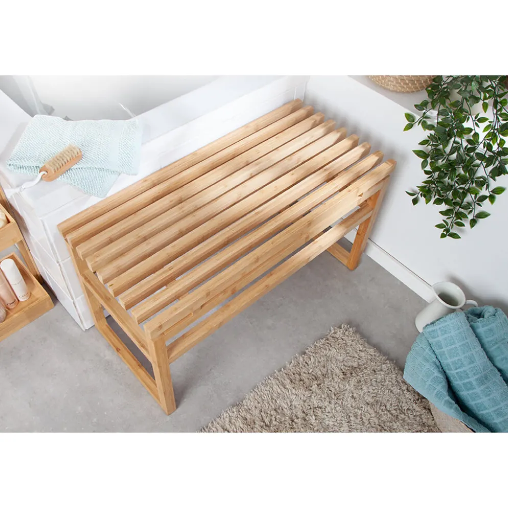 Invicta Interior Sitzbank LAGOON Bad SPA 75cm Natur Bambus