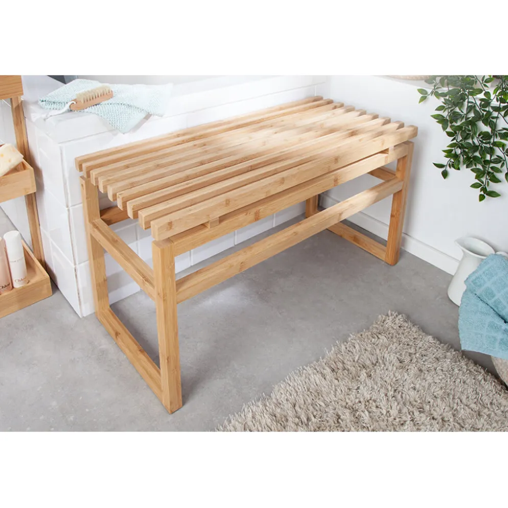 Invicta Interior Sitzbank LAGOON Bad SPA 75cm Natur Bambus